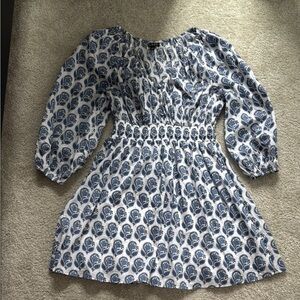 J. Crew Navy and White Floral Dress